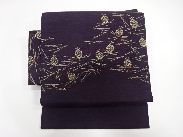 JAPANESE KIMONO / MATSUBA / MATSUGASA PATTERN WEAVING TSUKURI OBI